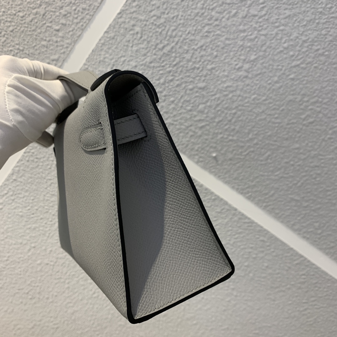 에르메스 미니 켈리백22 그레이 은장 앱송